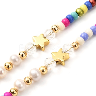 Glass Seed Beads Eyeglasses Chains AJEW-EH00383-03-1