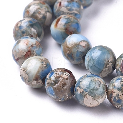 Assembled Synthetic Turquoise and Imperial Jasper Beads Strands G-D0006-C02-8mm-01-1