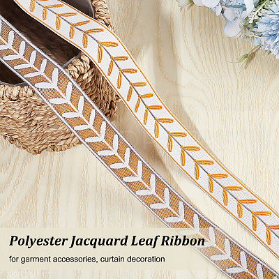 12M Polyester Jacquard Leaf Ribbon OCOR-OC0001-46B-1