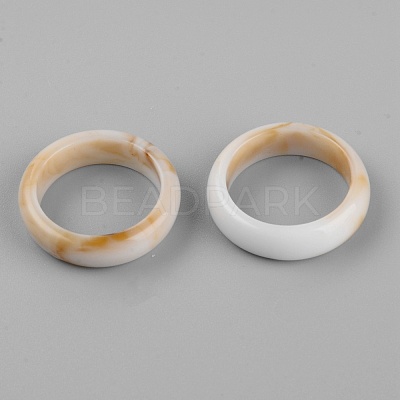 Resin Finger Rings RESI-WH0024-76N-1