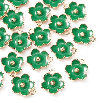 Light Gold Plated Alloy Enamel Pendants ENAM-YW0002-20F-1