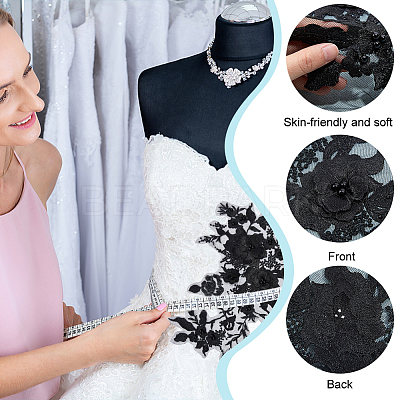 3D Flower Organgza Polyester Embroidery Ornament Accessories DIY-WH0297-20B-1