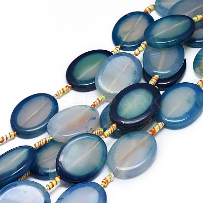 Natural Banded Agate/Striped Agate Beads Strands G-L544-026A-1