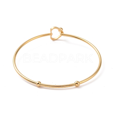 201 Stainless Steel Hollow Out Heart Bangle BJEW-P285-01G-1