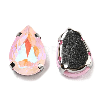 Mocha Fluorescent(MI) Teardrop Sew on Rhinestone GGLA-R043-02B-P02-1