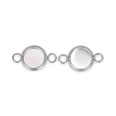 201 Stainless Steel Cabochon Connector Settings STAS-F191-15S-A-1