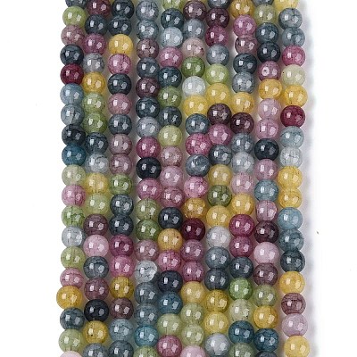 Ombre Effect Dyed Crackle Glass Beads Strands GLAA-Q106-01A-B28-1