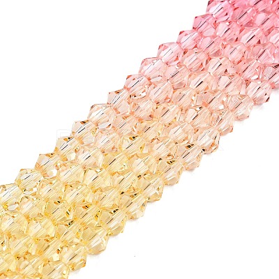 Gradient Color Baking Paint Glass Bead Strands X1-DGLA-A039-T4mm-A02-1