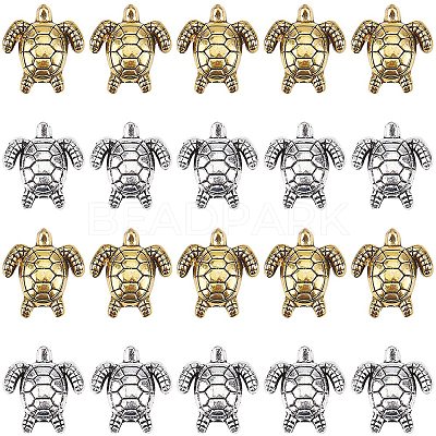 40Pcs 2 Colors Tibetan Style Alloy Beads TIBEB-CA0001-16-1