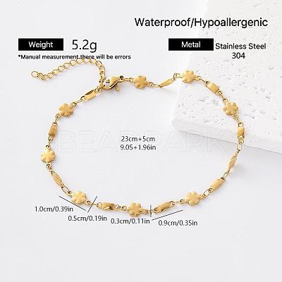 Vintage 304 Stainless Steel Link Chain Bracelets for Women SR6188-3-1