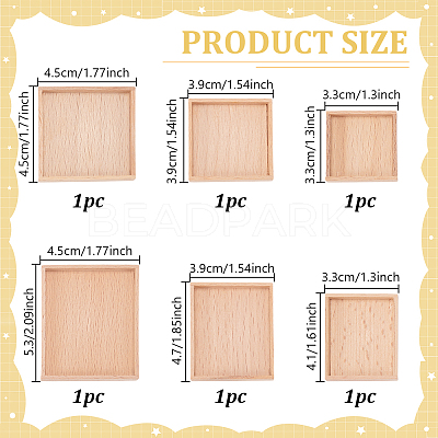 6Pcs 6 Styles Wood Jewelry Plate DOLL-GA0001-34-1