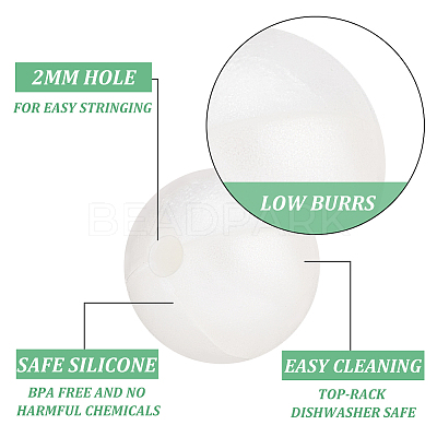 Food Grade Eco-Friendly Silicone Beads SIL-WH0010-10D-1