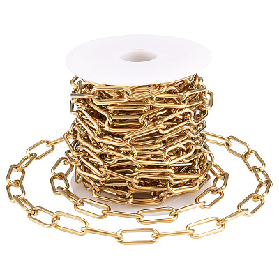 Ion Plating(IP) 304 Stainless Steel Paperclip Chains YS-TAC0003-02G-1