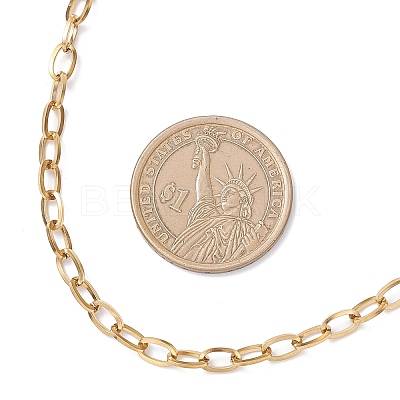 4MM 304 Stainless Steel Cable Chain Necklaces for Women NJEW-JN05598-1