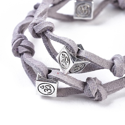 Eco-Friendly Faux Suede Cord Wrap Bracelets BJEW-JB04369-04-1