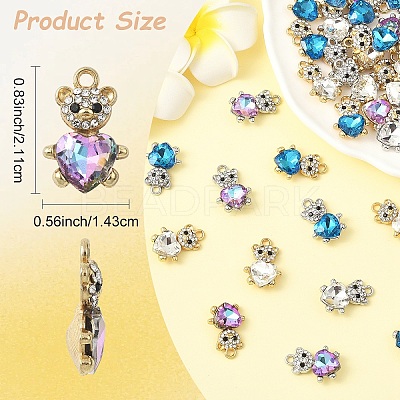 10Pcs Alloy Glass Pendants GLAA-YW0005-41G-01-1