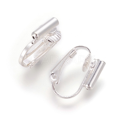 Brass Clip-on Earring Converters Findings KK-L175-01S-1