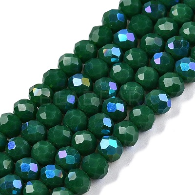 Electroplate Opaque Solid Color Glass Beads Strands EGLA-A044-P4mm-L09-1