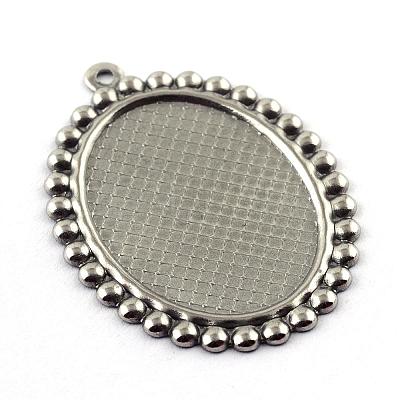 Tarnish Resistant Pendant Cabochon Settings STAS-Q194-16-1