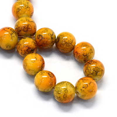 Baking Paint Glass Round Bead Strands X-DGLA-Q019-8mm-44-1