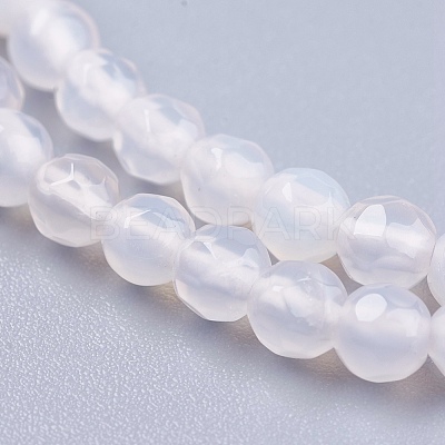 Natural White Agate Round Beads Strand X-G-L084-4mm-14-1