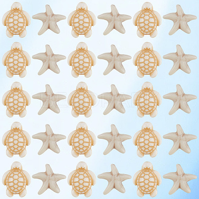 400Pcs 2 Styles Acrylic Imitation Turquoise Beads OACR-SC0002-25-1