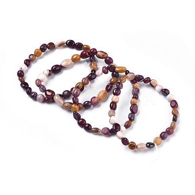 Natural Mixed Gemstone Bead Stretch Bracelets BJEW-K213-M01-1