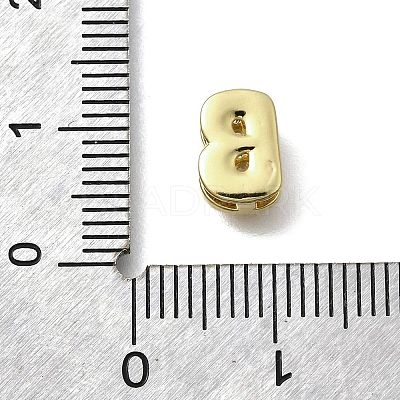 Brass Micro Pave Cubic Zirconia Letter Multi-Strand Links KK-D295-32G-02-1