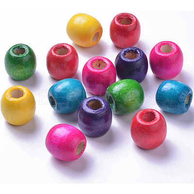 200Pcs Dyed Natural Maple Wood Beads WOOD-SP0001-64-1
