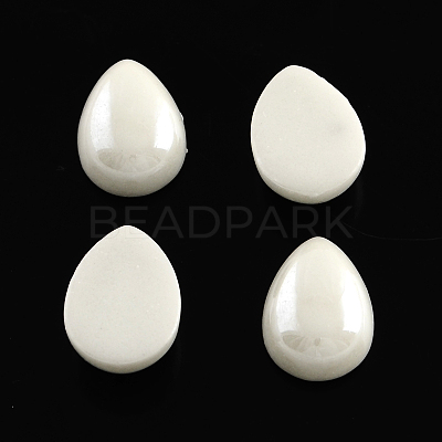 Pearlized Plated Opaque Glass Cabochons PORC-S778-18x25-M-1