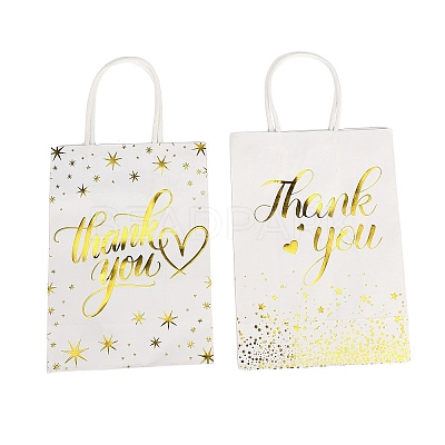 2 Styles Gold Stamping Thank You Paper Gift Bags with Handles TH-CBA170C-01-1