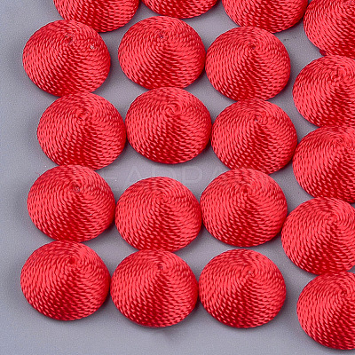 Polyester Thread Fabric Cabochons WOVE-T008-02A-01-1