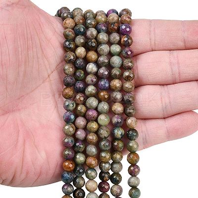 Natural Red Corundum Beads Strands G-K405-A01-6mm-1