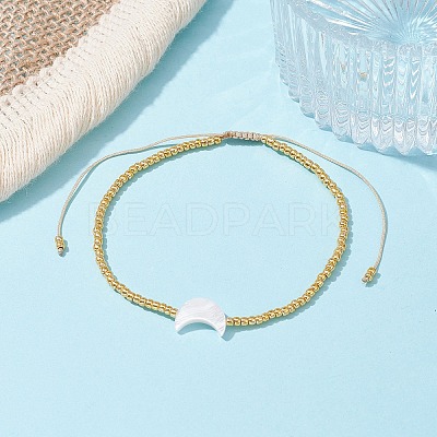 Natural Pearl & Seed Braided Bead Bracelets BJEW-JB09722-1