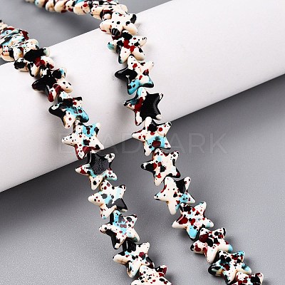 Spray Painted Synthetic Turquoise Beads Strands UNKW-T001-11G-1