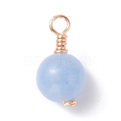 Natural & Dyed White Jade Wire Wrapped Pendants PALLOY-JF01146-1