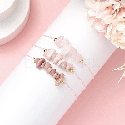 3Pcs 3 Styles Gemstone Braided Bead Bracelets BJEW-JB11146-08-1