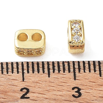Brass Micro Pave Cubic Zirconia Multi-Strand Links KK-A189-05G-1