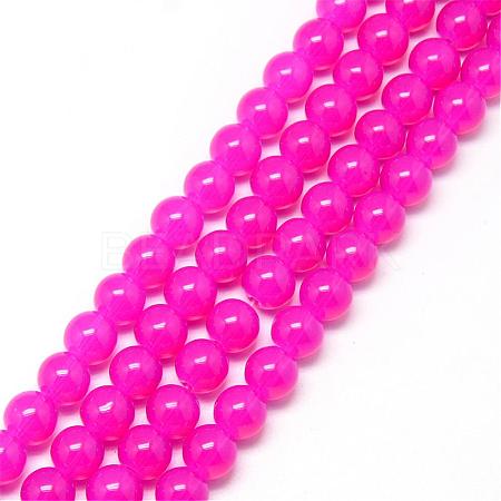 Baking Painted Glass Beads Strands DGLA-Q023-6mm-DB48-1