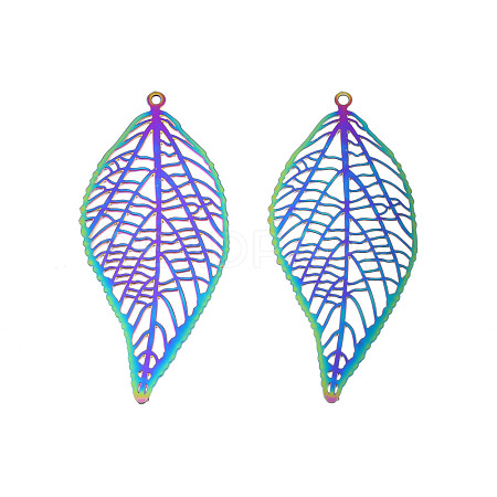 Ion Plating(IP) 201 Stainless Steel Filigree Big Pendants STAS-S118-098-1