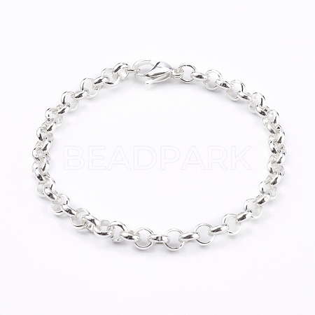 Women's 304 Stainless Steel Rolo Chain Bracelets BJEW-JB05996-01-1