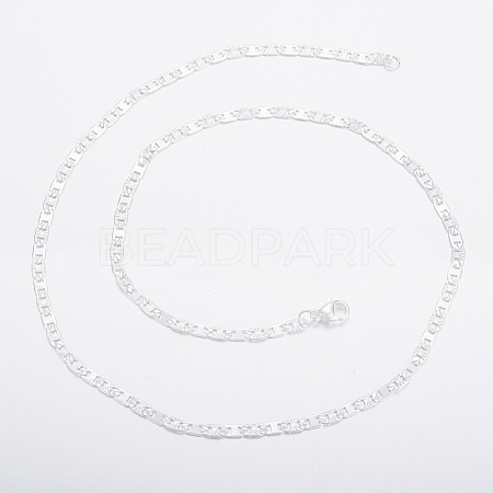 304 Stainless Steel Mariner Link Chain Necklace X-NJEW-H453-10S-1