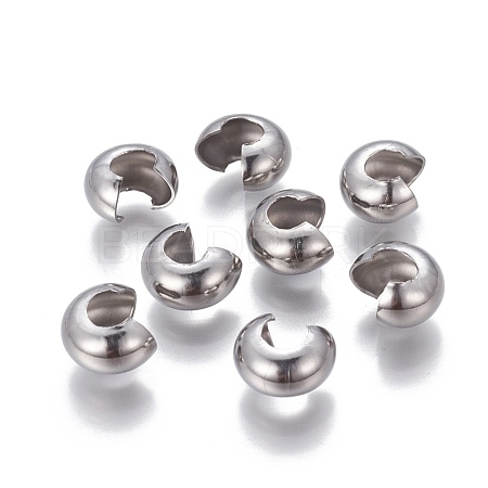 304 Stainless Steel Crimp Beads Covers X-STAS-P239-34P-02-1