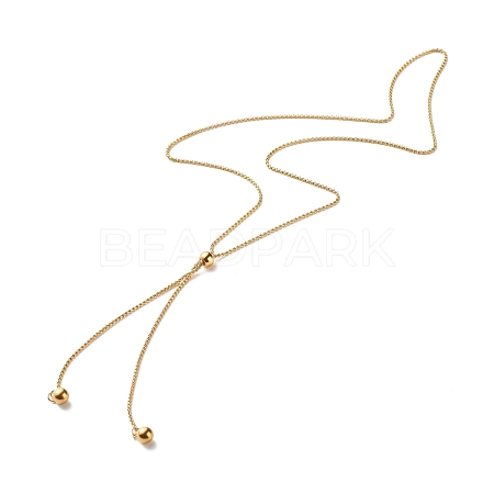 Round Beads Lariat Necklace for Girl Women NJEW-JN03709-1
