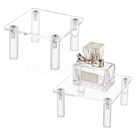 Square Transparent Acrylic Minifigure Display Stands ODIS-WH0002-48B-1