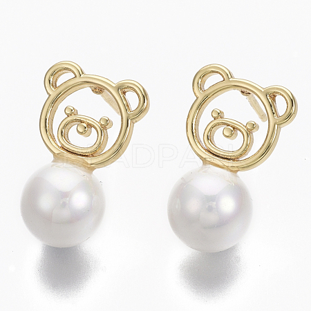 Brass Stud Earrings X-KK-R132-071-NF-1