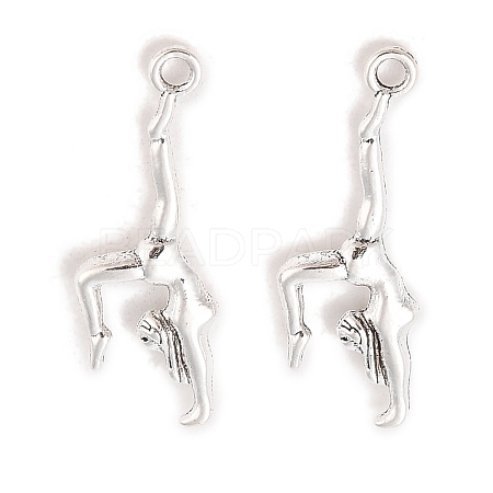 Tibetan Style Zinc Alloy Dancer Pendants X-TIBEP-R334-283AS-RS-1