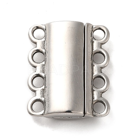 Non-Tarnish 304 Stainless Steel Multi-Strands Magnetic Slide Clasps X-STAS-P325-05P-1