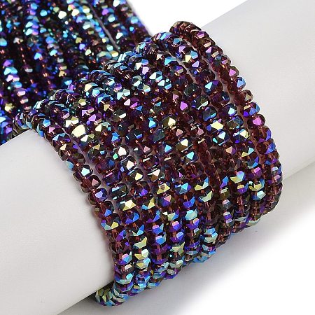 Electroplate Glass Beads Strands GLAA-Q105-03E-1