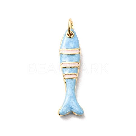Brass with Enamel Pendants KK-CBA2F11-03G-03-1
